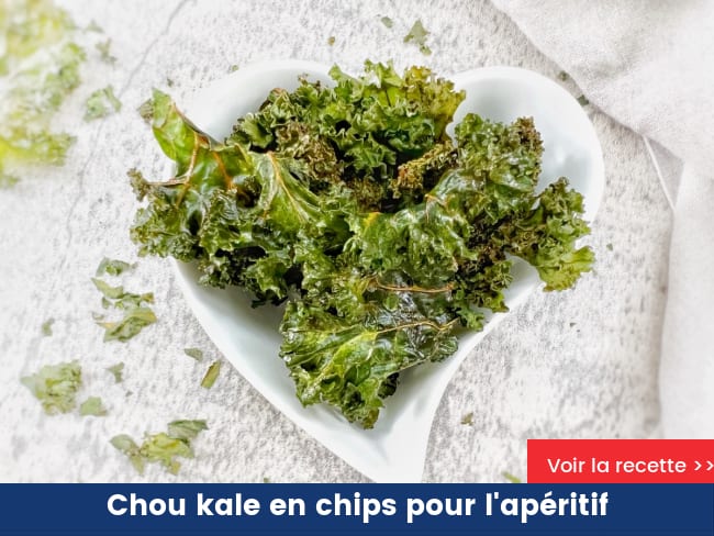 Chou kale en chips pour l'apéritif
